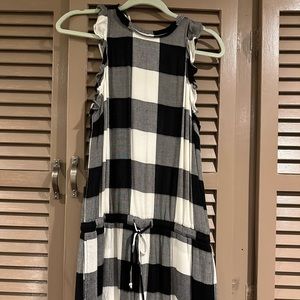 Cloth & Stone Romper Black & White checked Sleeveless Size Small.